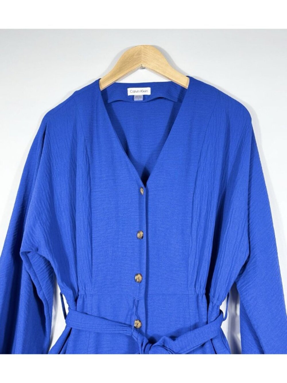 NEW Calvin Klein Women's 4 Long-Sleeve Front Button Dress • Reg Price $134 - Picture 4 of 4